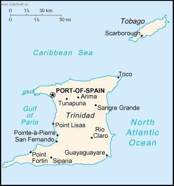 Foto: Trinidad a Tobago-politick� mapa