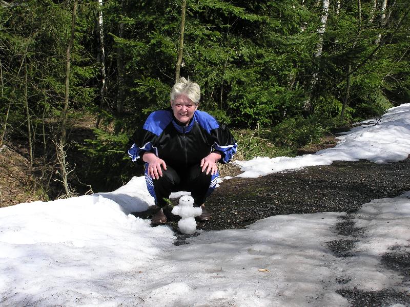 Foto: Brdy 2.dubna 2006 kolem 14.hodiny-Kdo si hraje nezlob�. Posledn� sn�hul�k v Brdech?