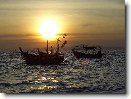 z�pad slunce nad Pattayou v Thajsku