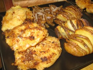 Recept online: Ryb� placi�ky: Osma�en� placi�ky z ryb�ho masa, ko�en� a prolisovan�ch brambor